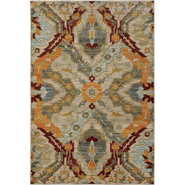 Sphinx By Oriental Weavers Oriental Weavers Sedona 6357A 10x13 Rectangle - Beige/ Orange-Nylon/PolyP S6357A300390ST - main